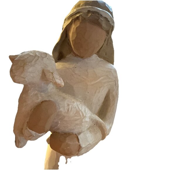 Willow Tree Nativity Set 3pc Joseph Mary Baby Jesus Shepherd Lamb Demdaco 1999 - Picture 6 of 10